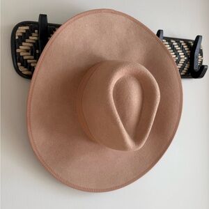 Free People 100% Wool Felt Wide Brimmed Western Hat - Tan